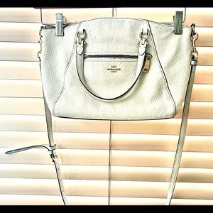 Purses 1 white/off wht COACH Prairie bg 1 gray/multi clutch vegan leather straps